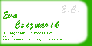 eva csizmarik business card