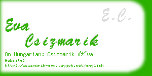 eva csizmarik business card